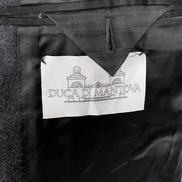 Duca Di Mantova Suit Men 42R 34Wx30L Black Classic Flannel Wool Molteni Gabriele - Picture 5 of 16